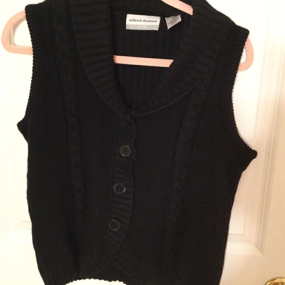 NWOT Alfred Dunner SweaterVest Black Women’s Sz MP